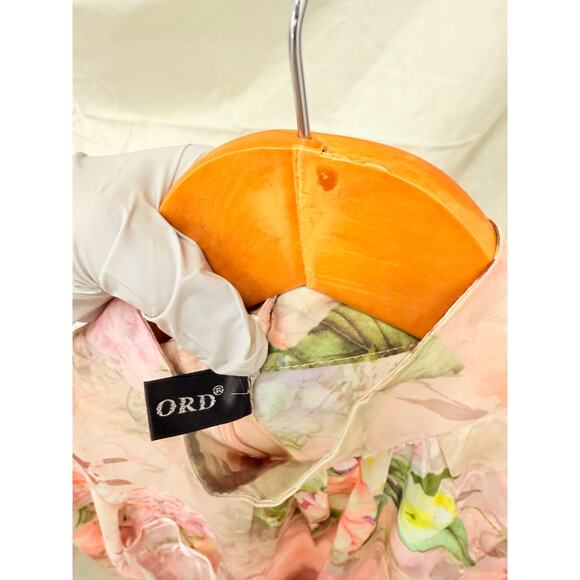 Missord Avante Garde Maximalist Sheer Floral High Neck Bishop Sleeve Mini Dress - Picture 7 of 7